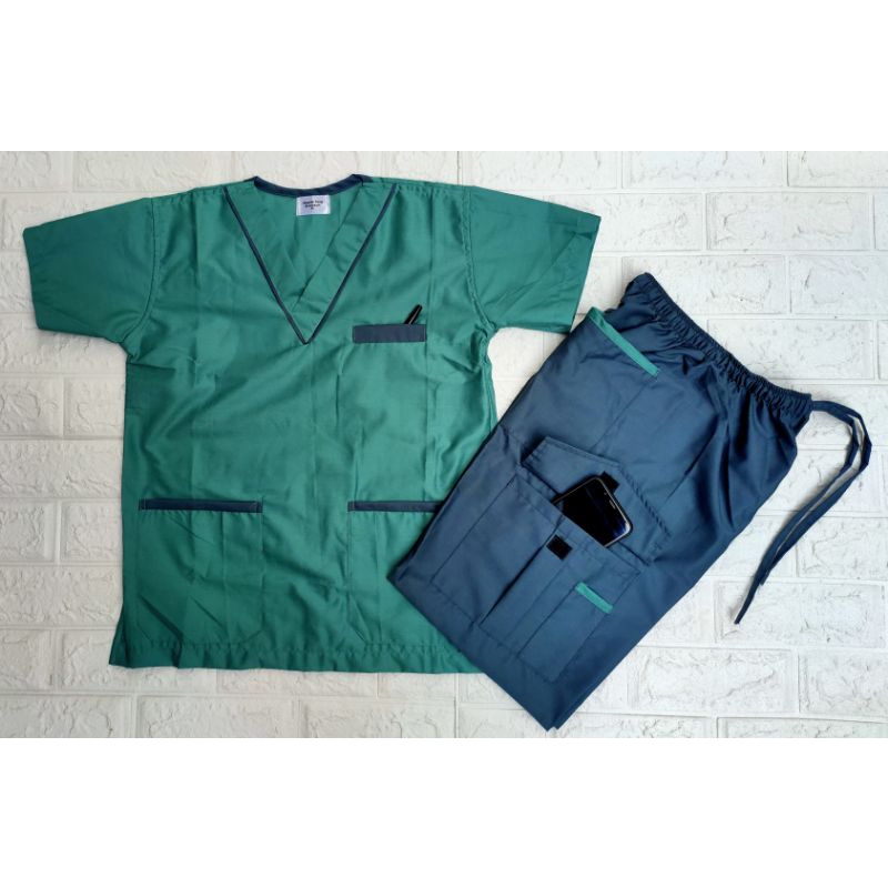 SCRUB SUIT SET WITH CARGO PANTS | Shopee Philippines