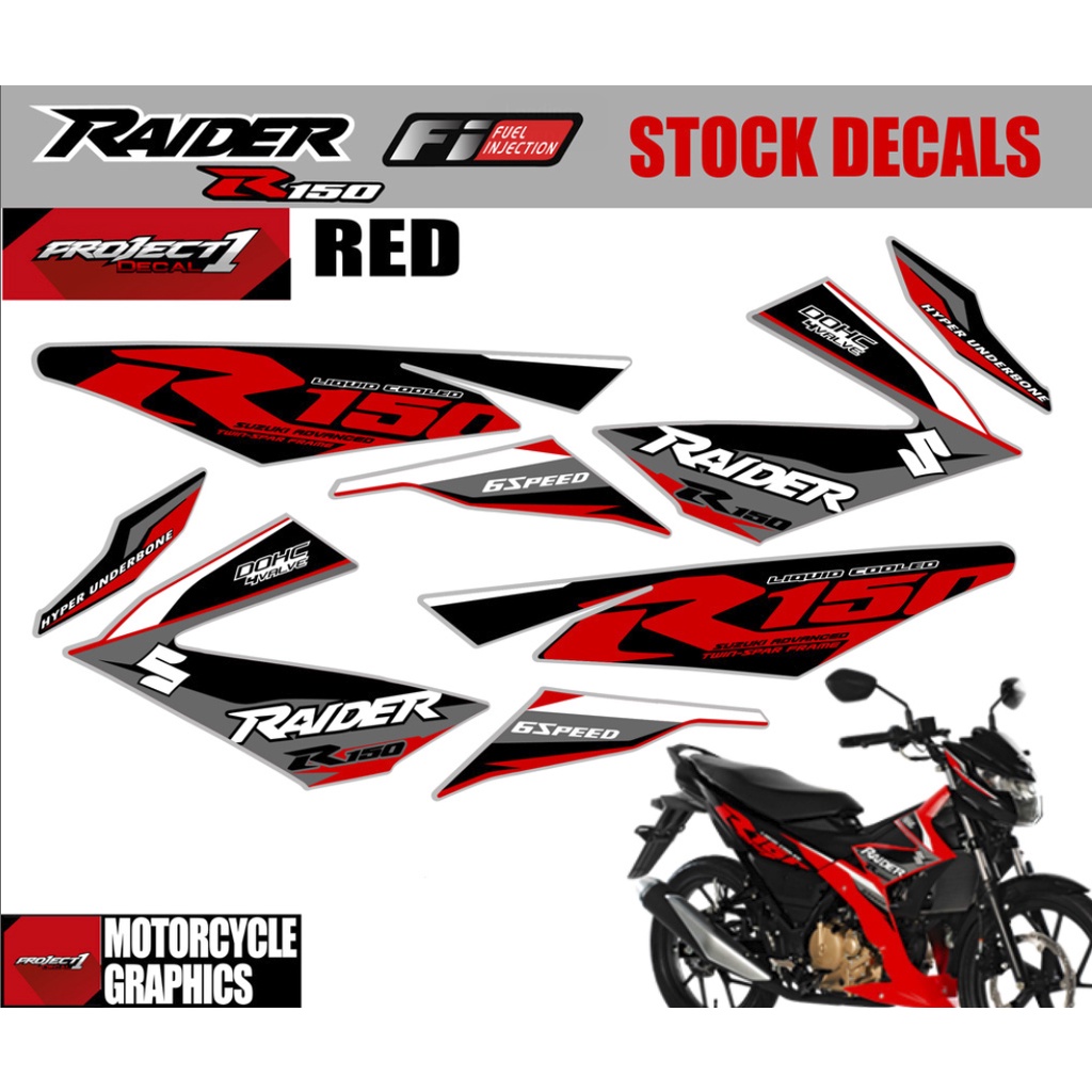 Suzuki Raider 150 Fi Stock Decals with Freebies Sticker | Shopee ...