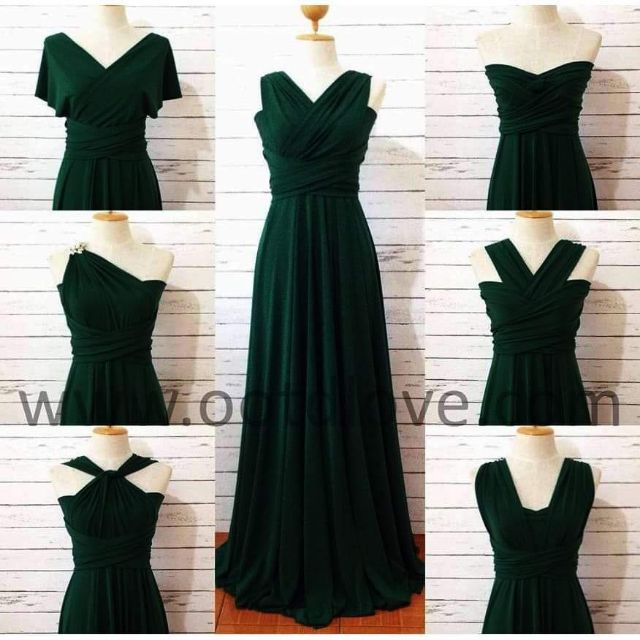 DARK EMERALD GREEN INFINITY DRESS WITH ...