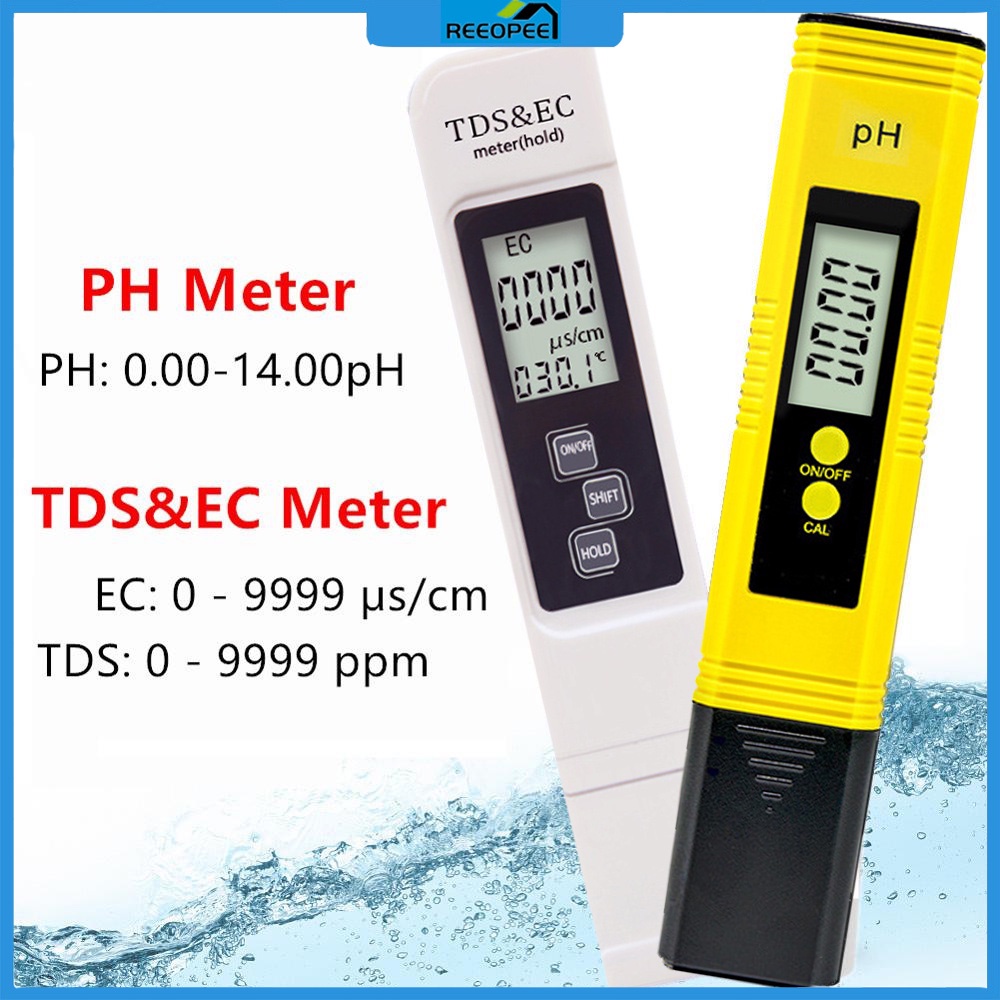 Portable PH meter + digital LCD water purity TDS EC meter water quality
