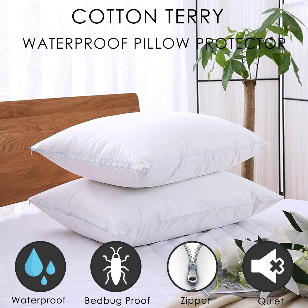 Buy 1 Get 1 Queen Waterproof Pillow Protector 21x31inch Hotel Bed
