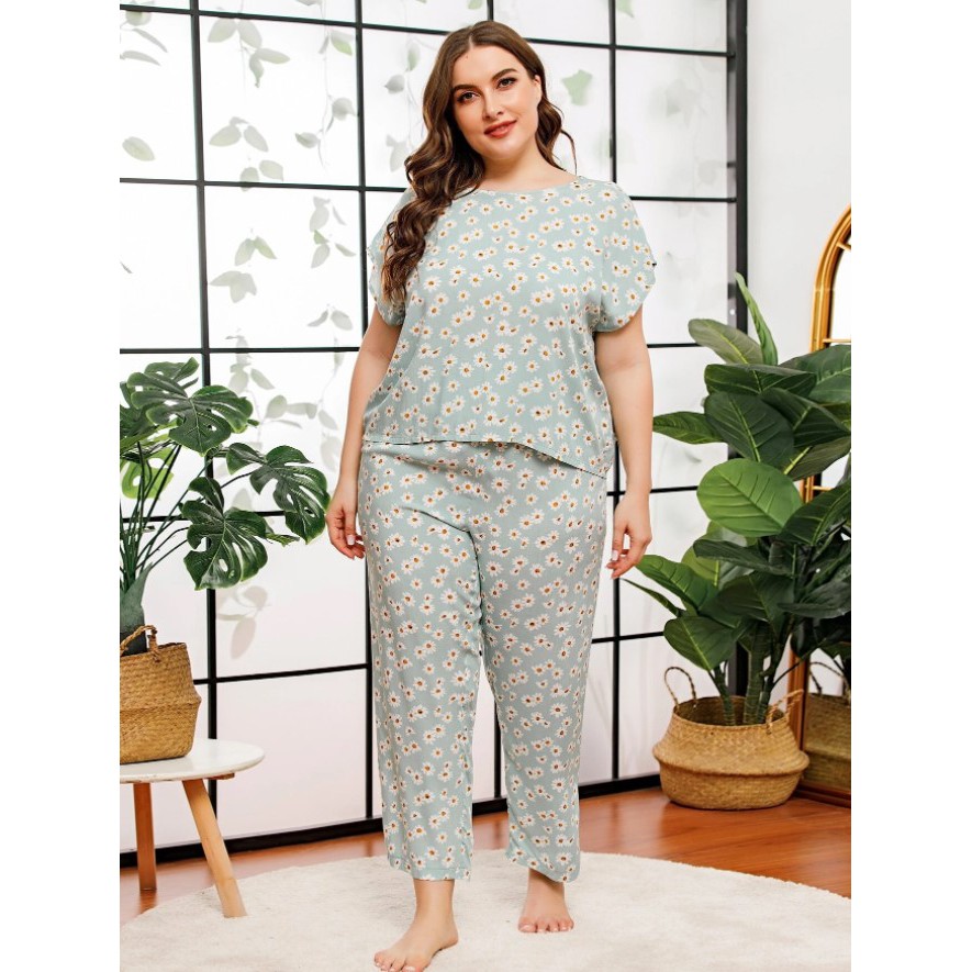 PLUS SIZE FLORAL PRINTS TOP & PAJAMA SET TERNO FOR ADULTS WHOLESALE ...
