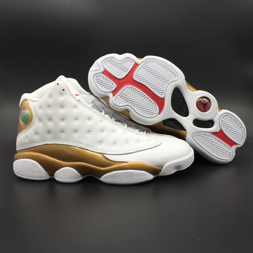 jordan 13s gold and white