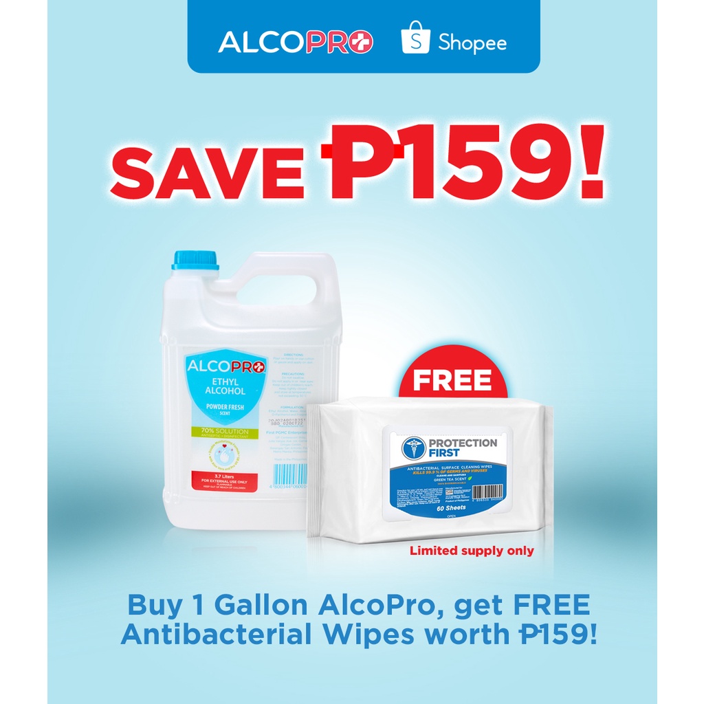 AlcoPro 70 Ethyl Alcohol Powder Fresh Scent 3.7L Shopee Philippines