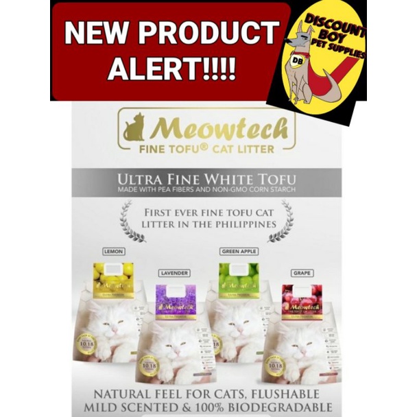 Meowtech Fine Tofu Cat Litter Ultra Premium White 10.18L Shopee