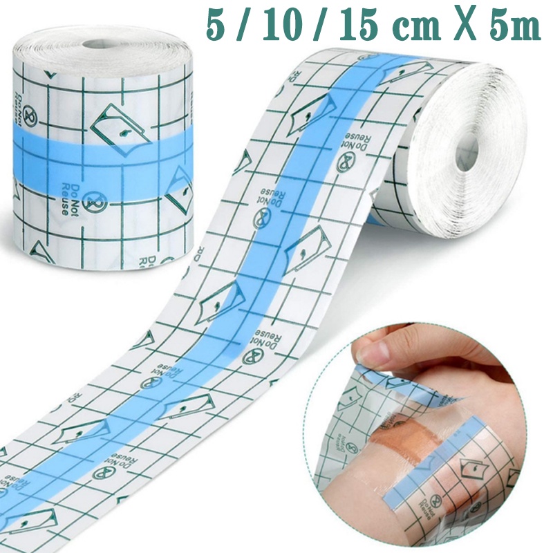 5M Waterproof Medical Tape Transparent Antiallergic PU Film Wound