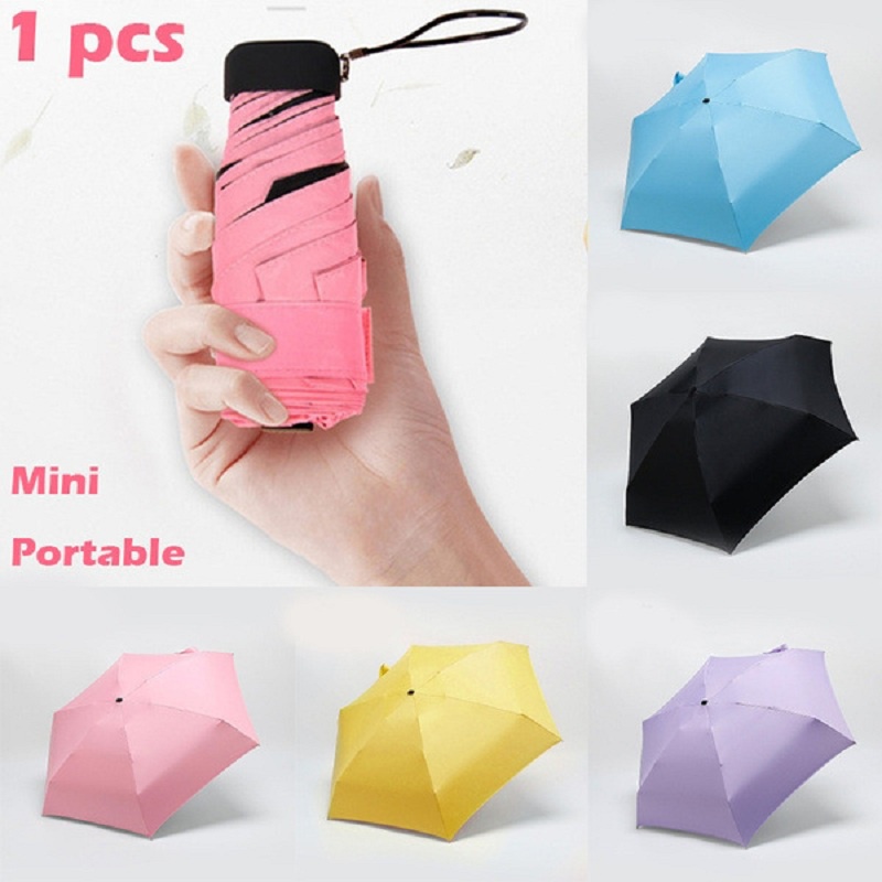 Flat Lightweight Umbrella Parasol Folding Sun Umbrella Mini Umbrella 