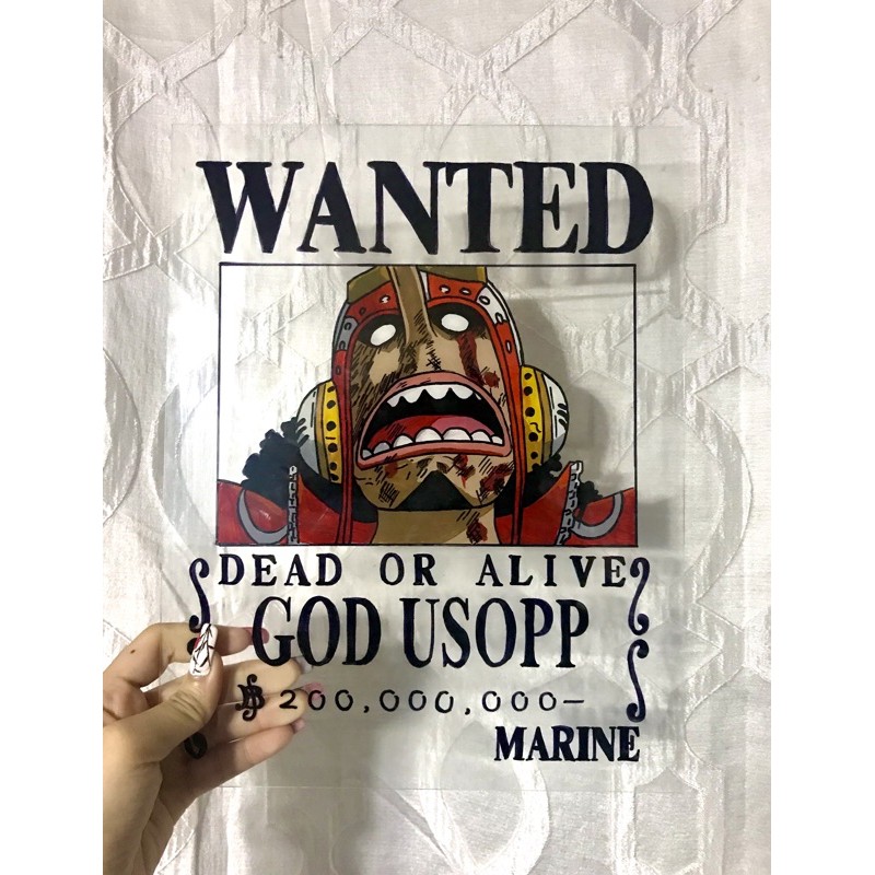 God Usopp Wanted Poster One Piece Anime Glass Arts Shopee Philippines