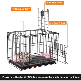 Dog Cage with Poop Tray Heavy Duty Pet Collapsible Cage Foldable Pet Cage #5