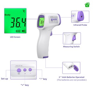 Non-contact IR Infrared Sensor Forehead Body/ Object Thermometer Temperature Measurement LCD Digital Display Handhold Design Unit Changeable Batterys Powered Operated Portable for Baby Kids Adults #2