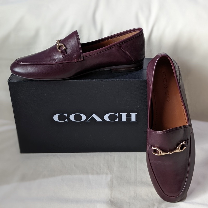 Coach Haley Wine Calfskin Leather Slip-on Loafer w/Gold Fittings Like New  Sz  