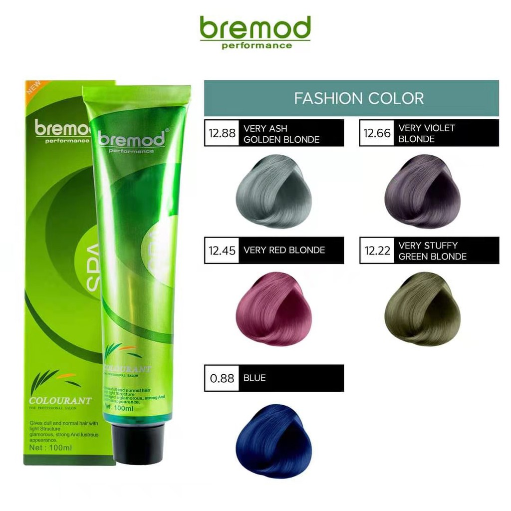 Bremod Hair Color Hair Dye 100 ml Fashion Color (Ash /Ash Gray / Purple Ash  /Blue /Green) BR-R301 | Shopee Philippines