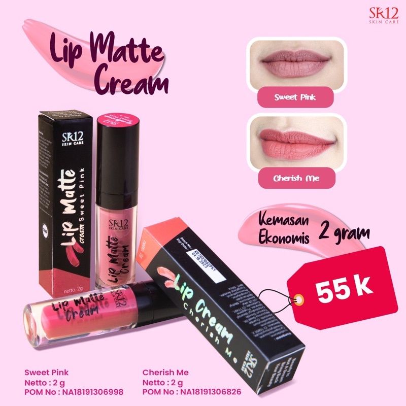 Sr12 Lip Cream Glossy   Matte Cream Nude Berry Lip Matte Cherrish Me 