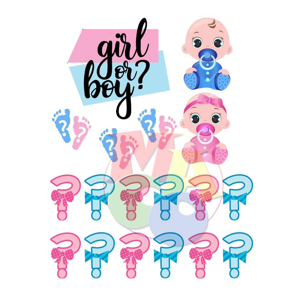 Gender Reveal Cake and cupcake toppers set Shopee Philippines