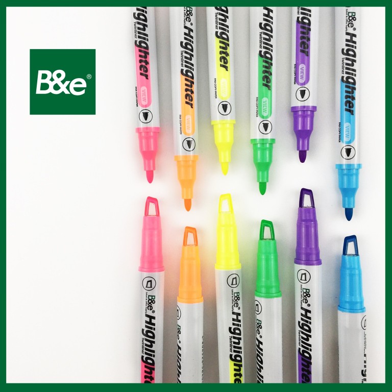 bnesos Stationary School Supplies B&e Twinliner Highlighter Pen Text