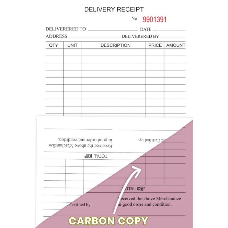 Carbonized Delivery Receipt Big (10 PADS) Shopee Philippines