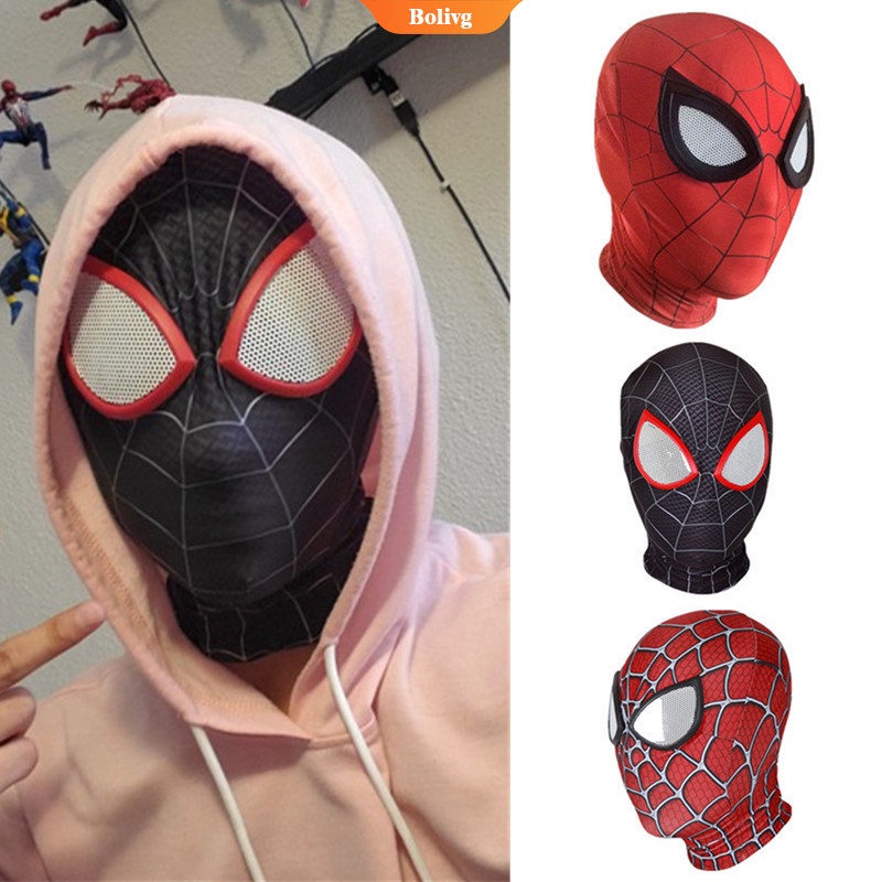 The Avengers Iron Spiderman No Way Home Miles Morales Deadpool Elastic Mask Spider Man Headcover Cosplay Headgear For Adult Kids [BL]