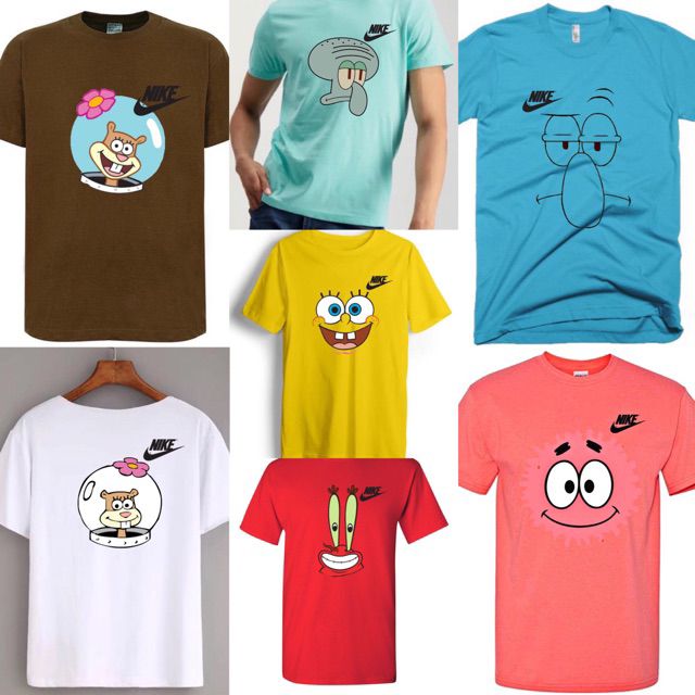 Nike Spongebob And Friends Aesthetic Tees Unisex Tshirt | Shopee ...