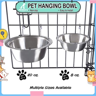 Renna's Dog Hanging Metal Hook Stainless Bowl Dog Bowl Pet Bowl Cat Bowl for Dog Feeding Bowl Feeder
