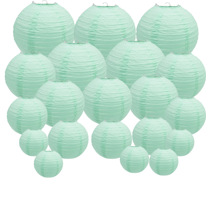 green chinese lanterns