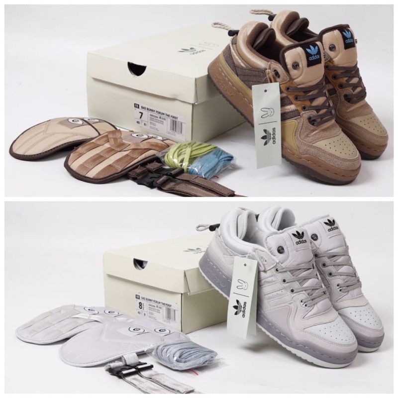 Bad Bunny X Adidas Forum Low The First Cafe Light Shoes Grey Brown