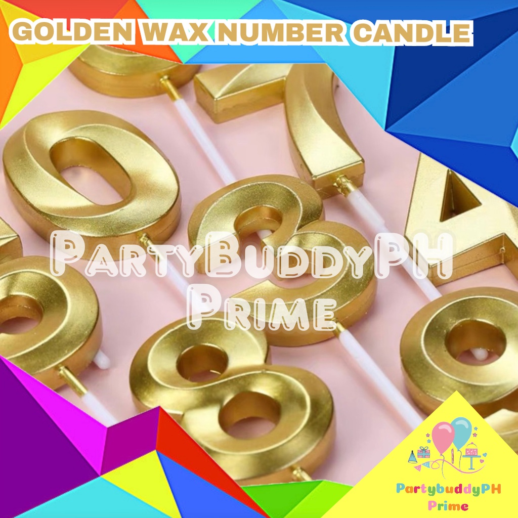 Golden Wax Number Premium Smokeless Arch Candle Birthday Cake Topper