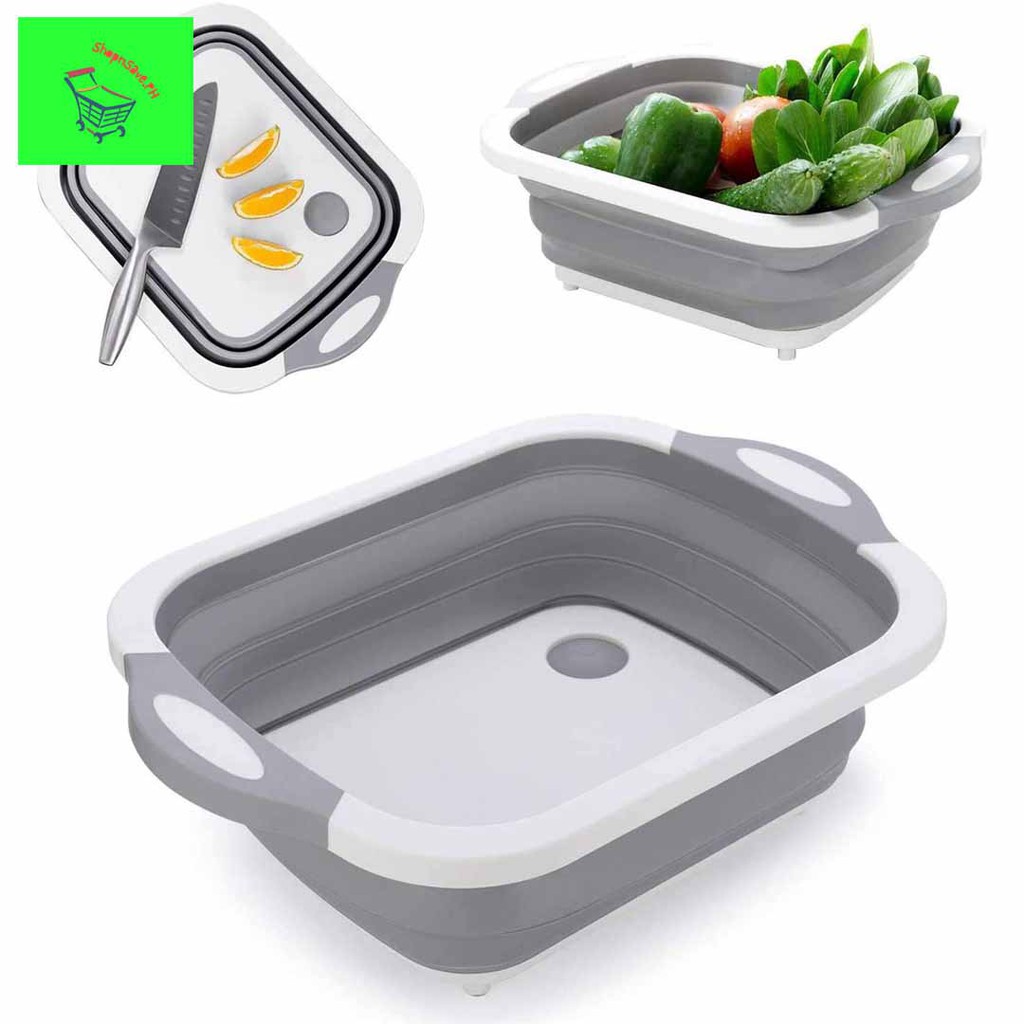 New Multi-functional Foldable Chopping Cutting Board Drain Basket Vegetable Basin