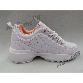 fila white pink shoes