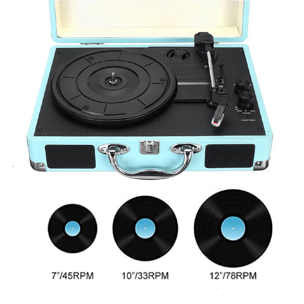 Wooden Vinyl Record Player bluetooth LP 3 Speed Stereo | Shopee Philippines