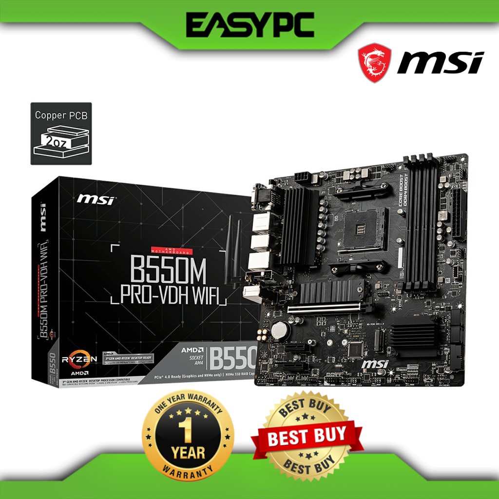 MSI MAG B550M Pro VDH Wifi Socket Am4 Ddr4 Motherboard GOR2 | Shopee ...