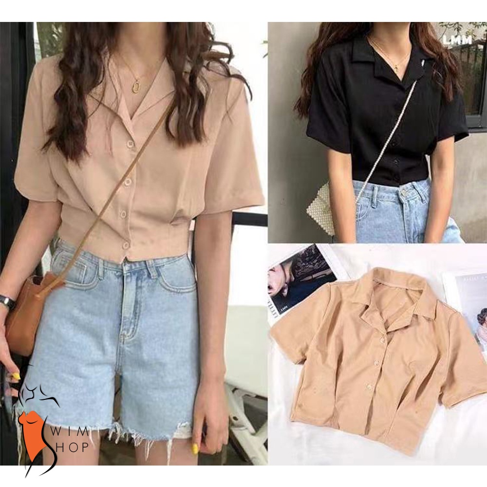 SS PAULINE Tailored Street Style Polo Shirt Croptop with Detatchable  Buttons Collar Tops wt0148 | Shopee Philippines