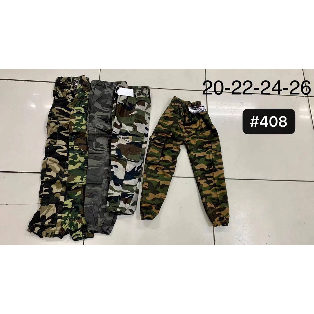 Unisex camouflage /plain jagger pants for 3-9year old