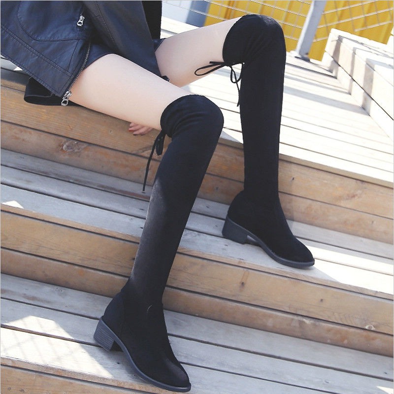 black thigh high boots for skinny legs