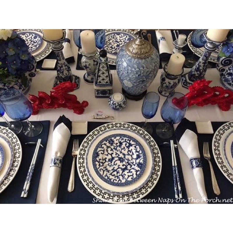 Ralph Lauren Mandarin Blue Salad Plate White Blue White ceramic Plate |  Shopee Philippines