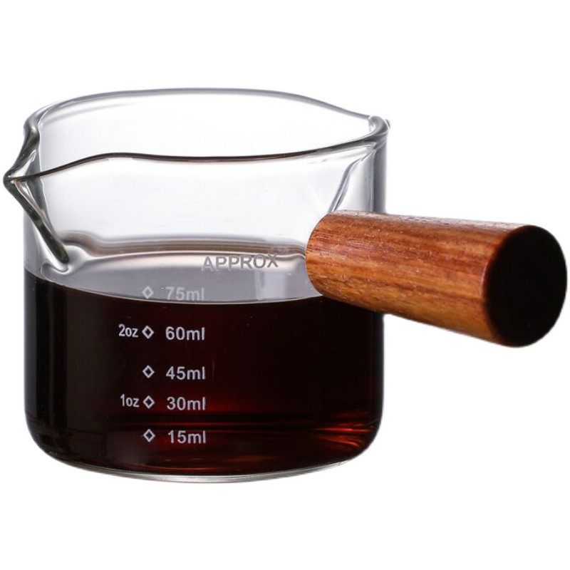 75ml Heatresistant Glass Measuring Cup Doublemouthed Ounce Cup Small