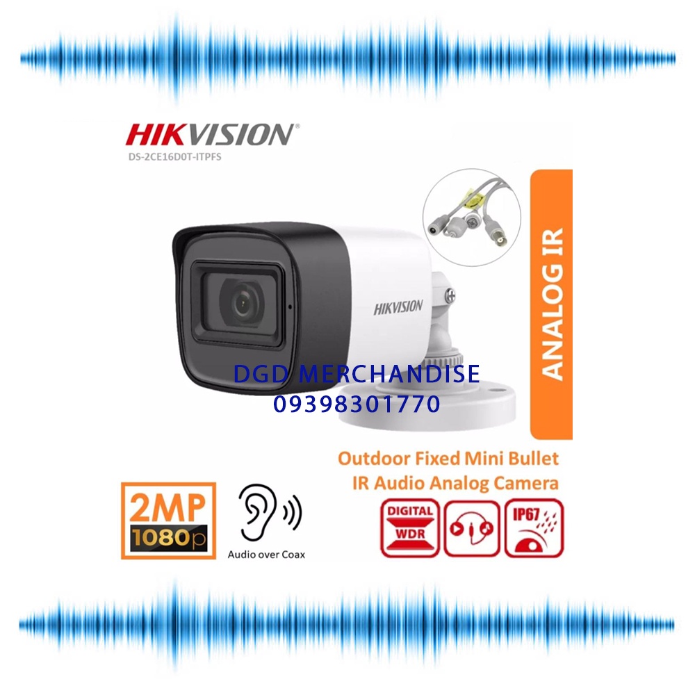 1080P 2MP Outdoor Bullet Audio Analog CCTV Camera HIKVISION DS2CE16D0T
