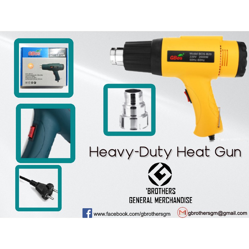 Gbos Heavy Duty Heat Gun 00w Hot Air Blower Gun For Plastic Shopee Philippines