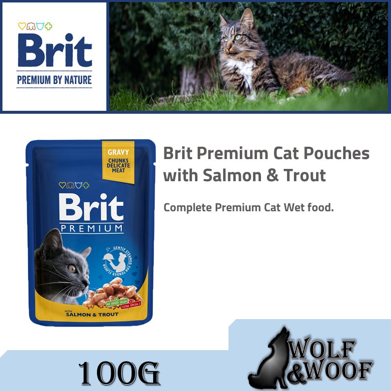 free shipping Brit Premium Cat Pouch 100g (Brit Pouch Chicken Slices, Salmon, Chicken Turkey, Cod #4