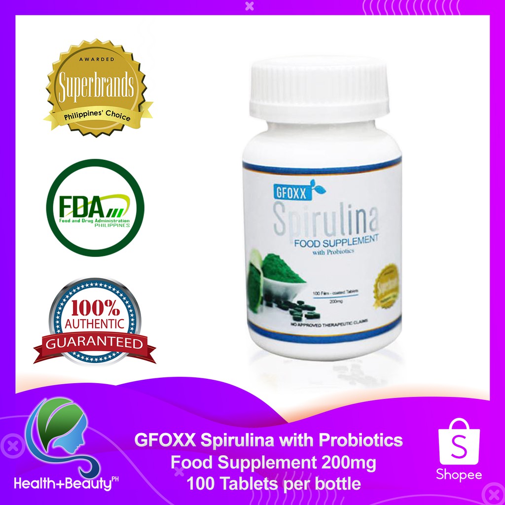 Authentic Gfoxx Spirulina with Probiotics 100 tablets (FDA Approved