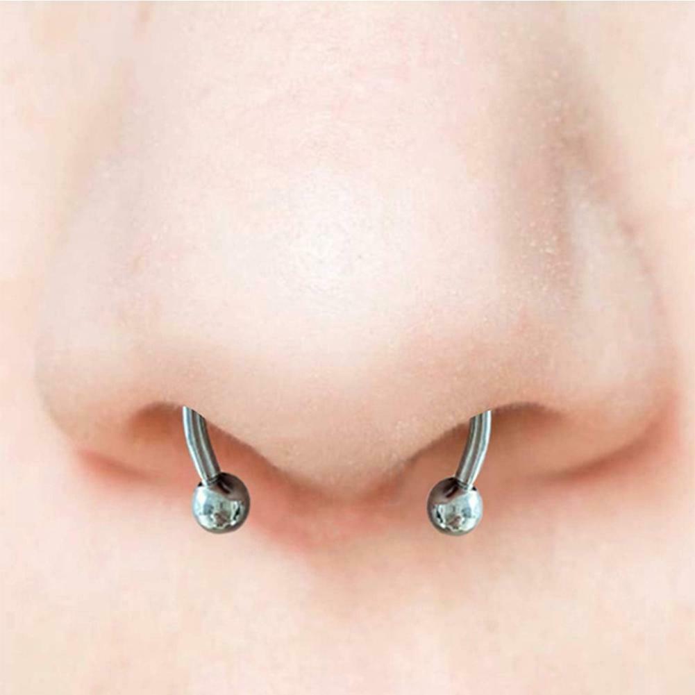 1Pair Surgical Steel Crystal Septum Nose Ring Segment Helix Tragus Ring Hoop ZJP 