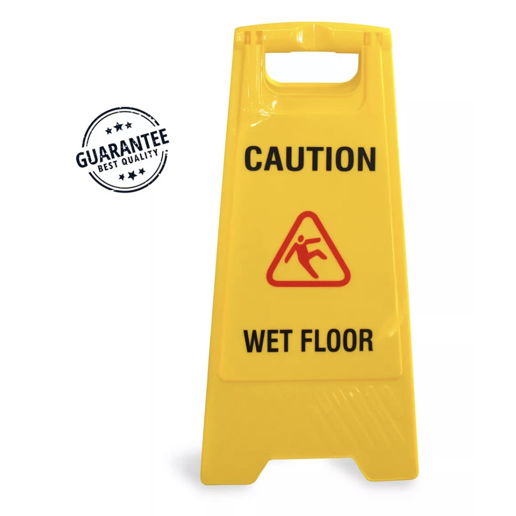 Customized Foldable Caution Wet Floor Sign Board 630 300mm A Shape Yellow