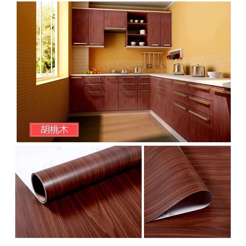 Pvc Wallpaper self adhesive home decor sticker wood design Shopee