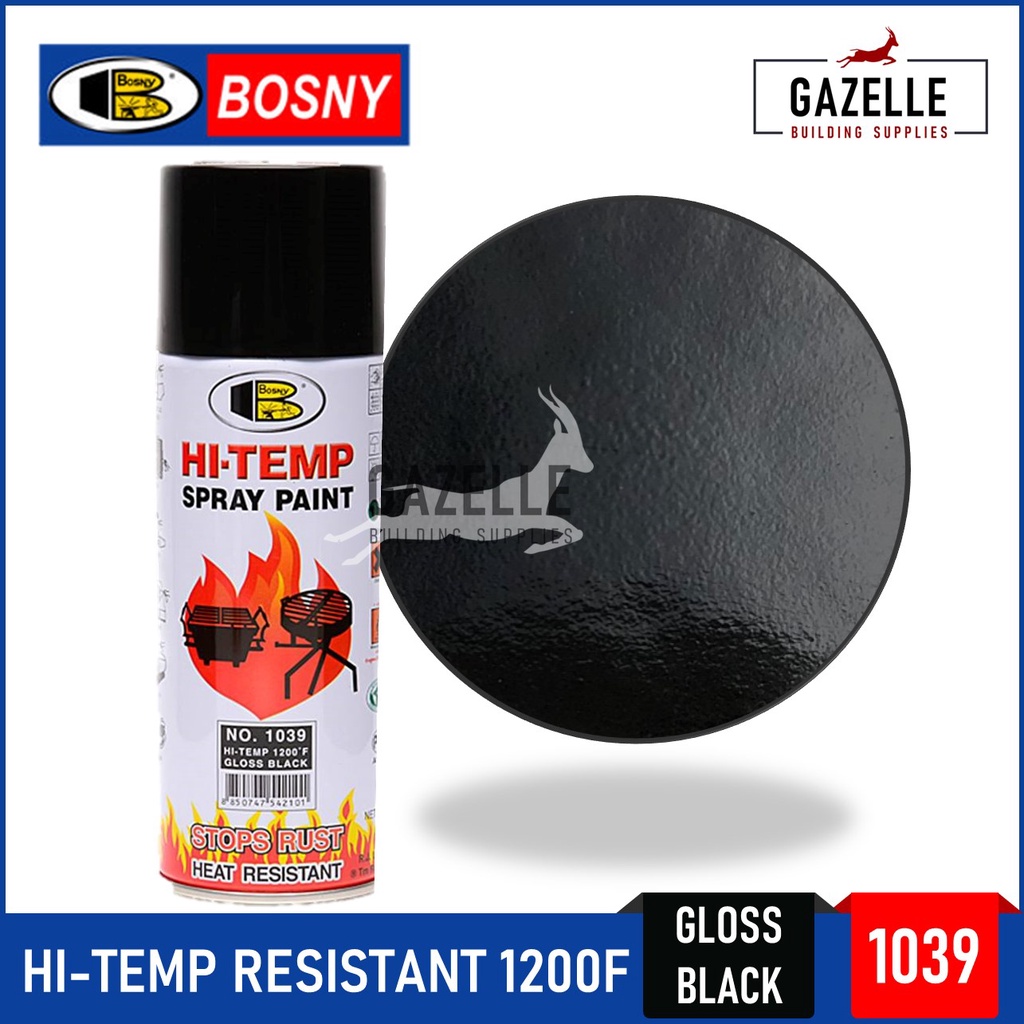 Bosny High Temperature Resistant 1200F Spray Paint - 1039 Gloss Black ...