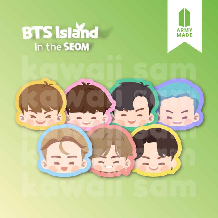 BTS in the Seom Bubble Head Stickers | Kawaii Sam | Shopee Philippines