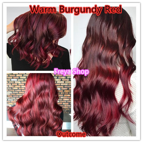 Warm Burgundy Red Hair Color Hair Color with Oxidant ( 7/45 Bob Keratin  Permanent Hair Color ) | Shopee Philippines