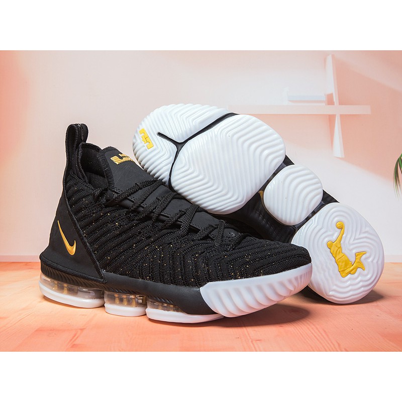 nike lebron 16 black and gold