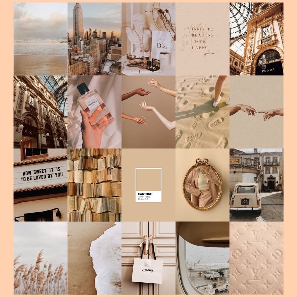 Beige Aesthetic Photo Wall Collage Set | Shopee Philippines