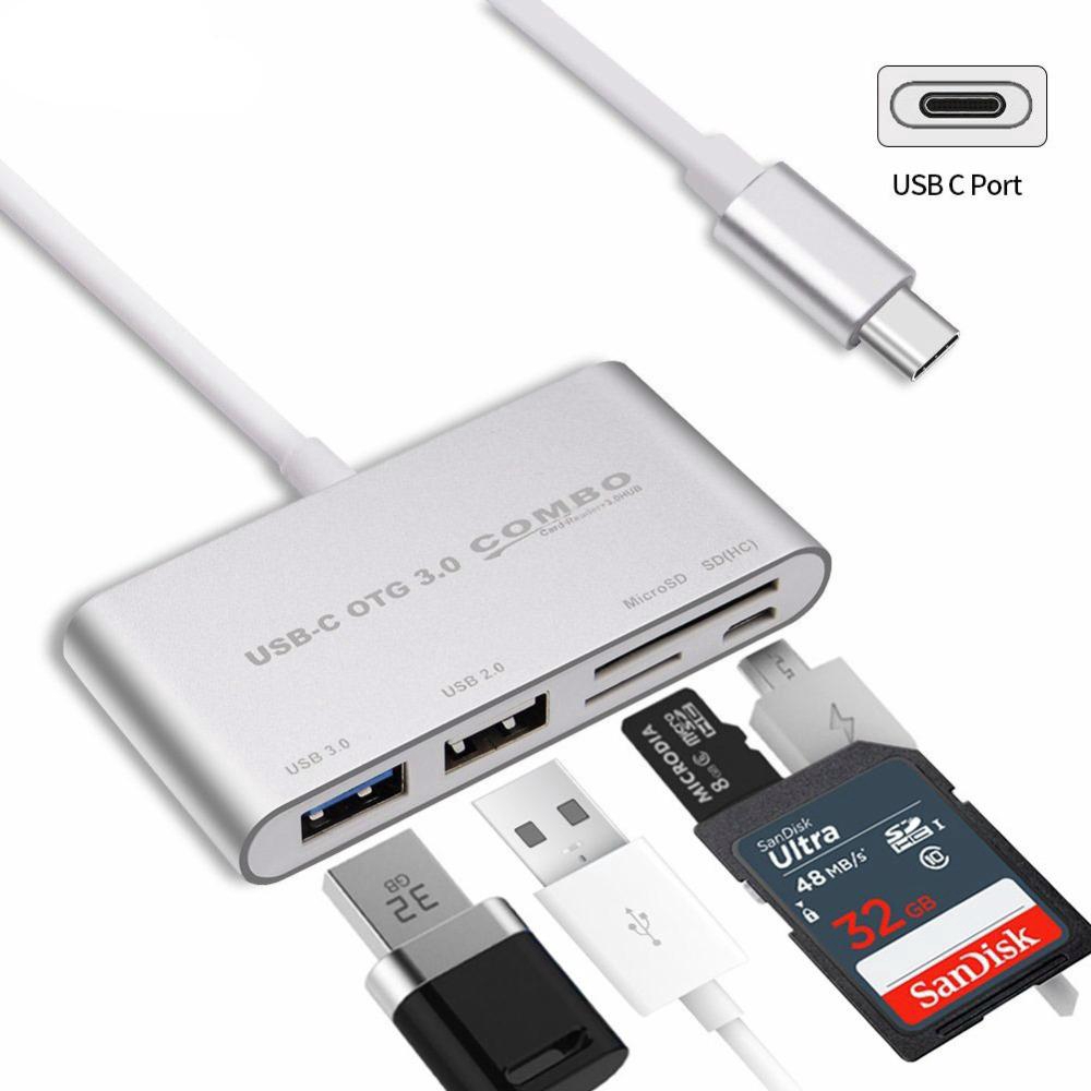 USB Type C OTG Combo USB3.0 HUB Card Reader USB C Hub Adapter 5in1