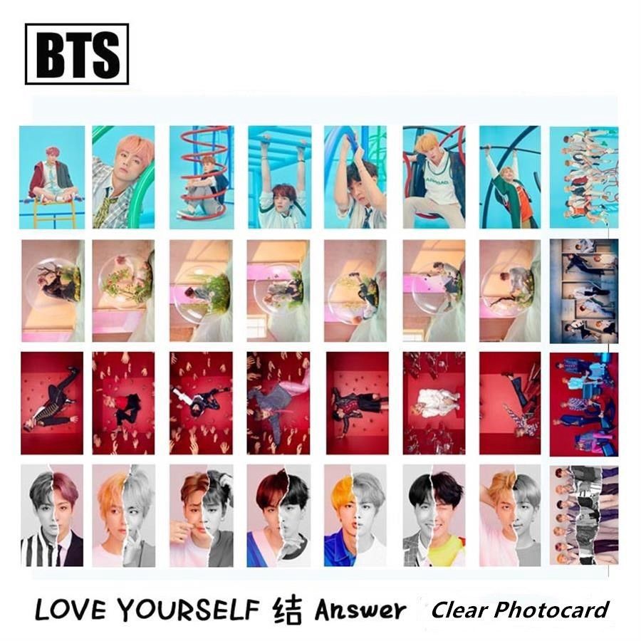 8pcs Kpop Bts Album Love Yourself 結 Answer Pvc Clear Transparent Photo Card Photocard Shopee Philippines