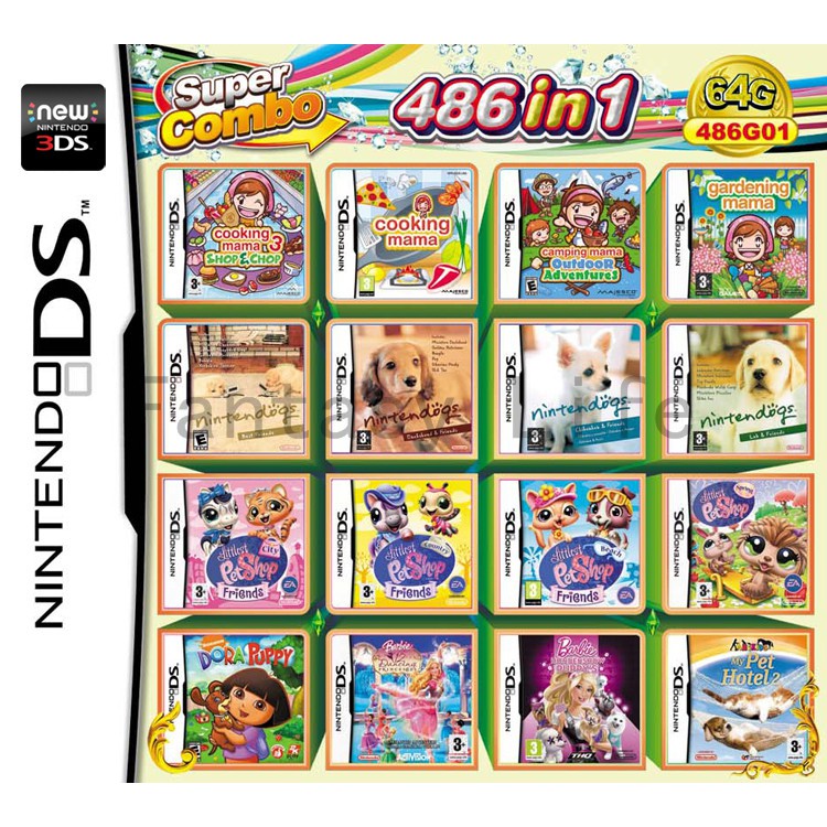 486 in 1 NDS Game Pack Games Card For DS 2DS New 3DS XL ...